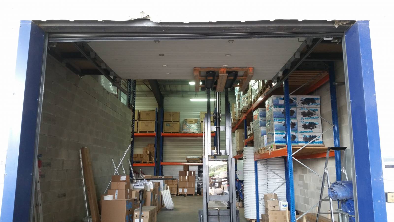 Porte sectionnelle industrielle en panne