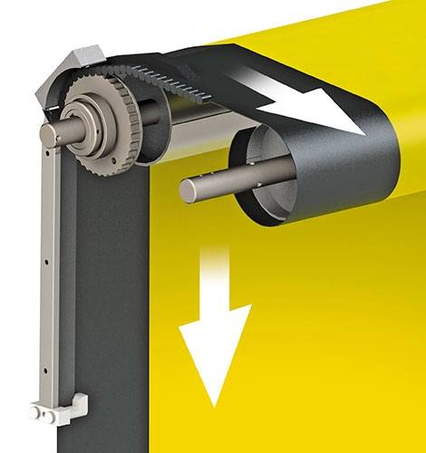 Installation et pose porte rapide à enroulement pour trafic interne fluide DYNACO M3 COMPACT Vitrolles